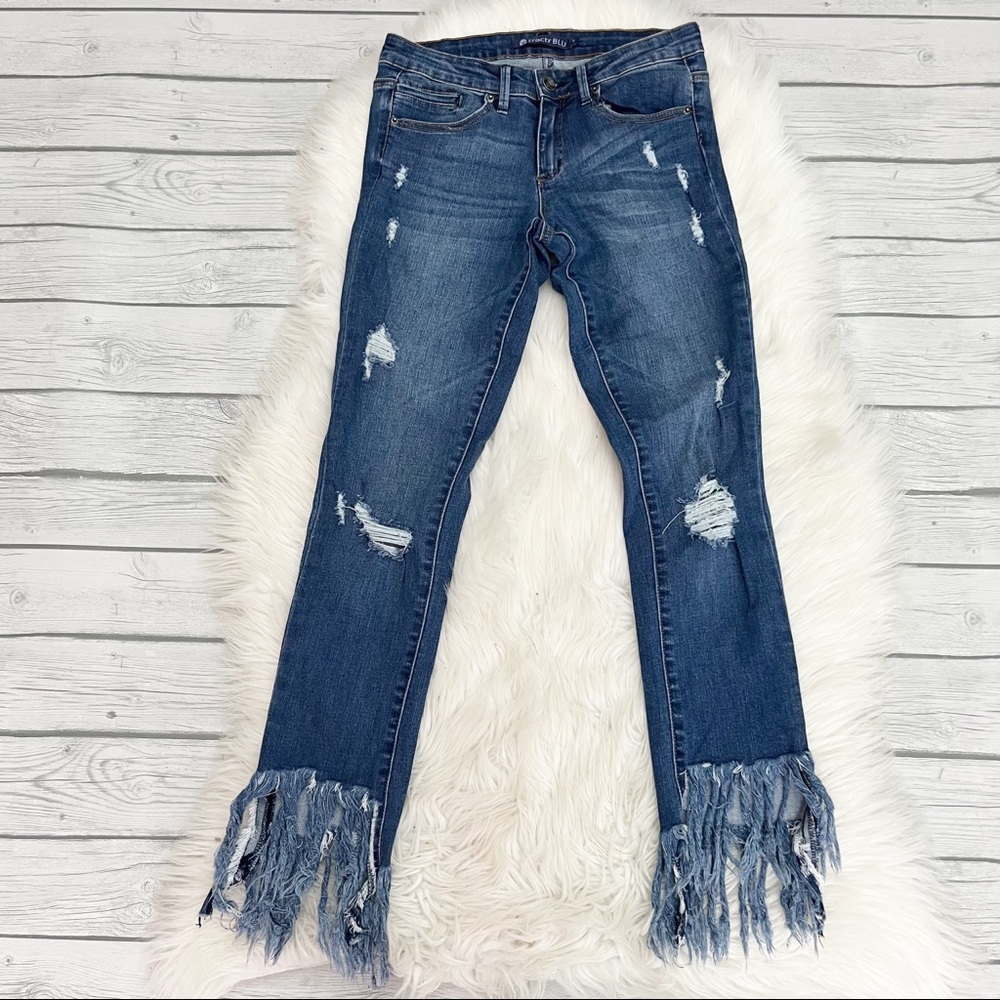 Tractr Blu Fringe hem distressed jeans